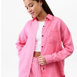 Athleta Pink Button Down Shirt